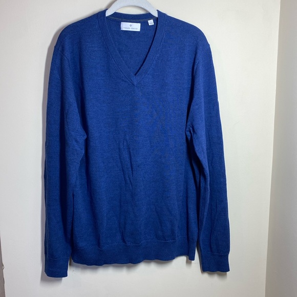 toscano firenze Other - Men’s Merino Wool V Neck Sweater Blue Size Large EUC Toscano Firenze